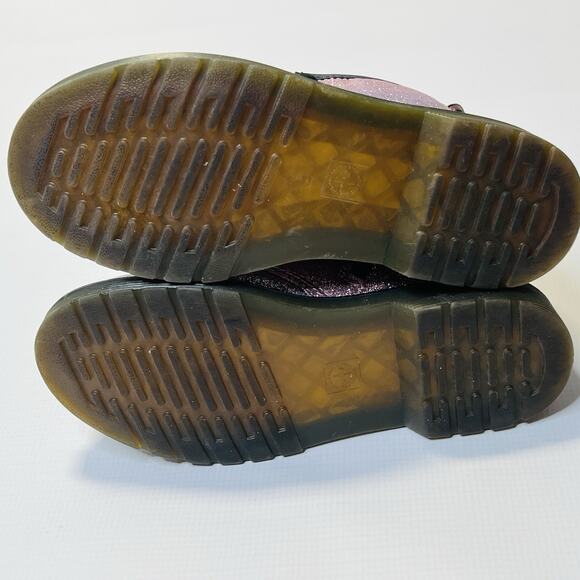 Dr Martens Delaney Glitter Combat Boots Purple Womens Sz 5 Mens Size 4 - Picture 9 of 12